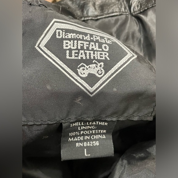 🖤L Vintage Great Used Condition Diamond Plate Buffalo Leather Chaps - Picture 7 of 7